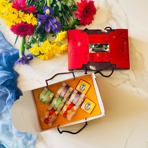 [C16]綜合禮盒裝(鳳梨酥&抹茶紅豆沙麻糬酥&月亮酥&芋頭酥) Pineapple Cakes, Green Tea, Red Bean & Mochi Pastry & Moon Cake & Taro Pastry 8 in Gift Box